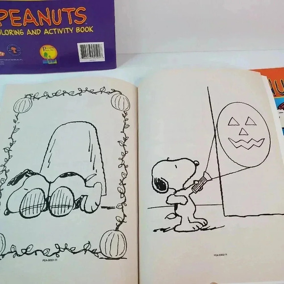 Peanuts Happy Halloween Coloring & Activity Books (Lot Of 3) Easy Tear Out Pages - Picture 8 of 16
